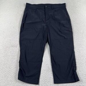 Eddie Bauer Pants Womens 14 Cargo Capri‎ Straight Nylon Stretch Hiking Black